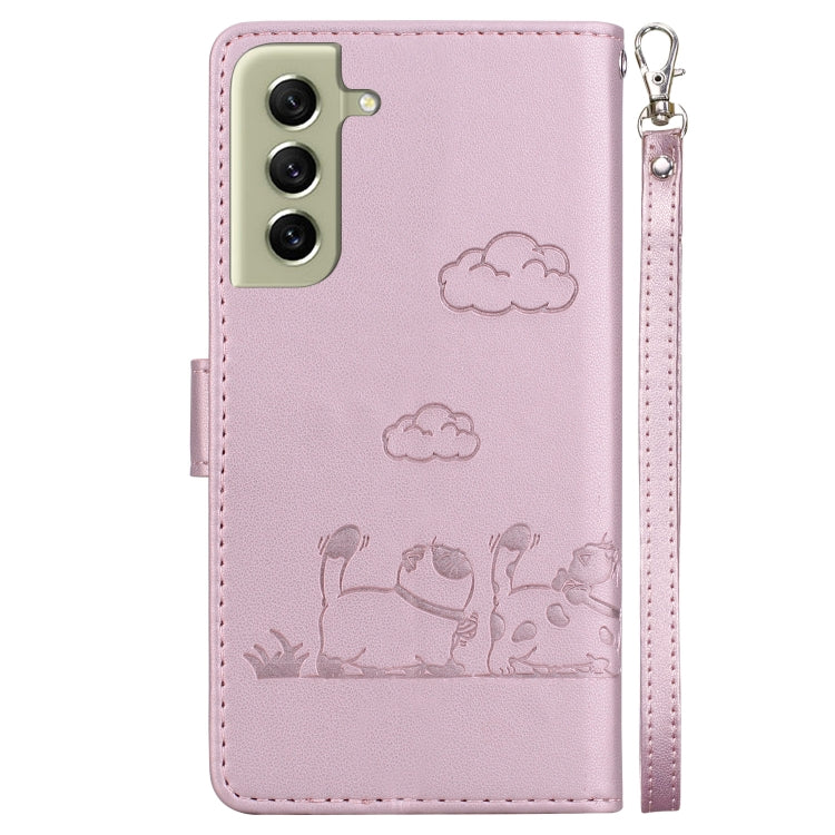 Cute Cats RFID Leather Phone Case, For Samsung Galaxy S21+ 5G, For Samsung Galaxy S21 Ultra 5G