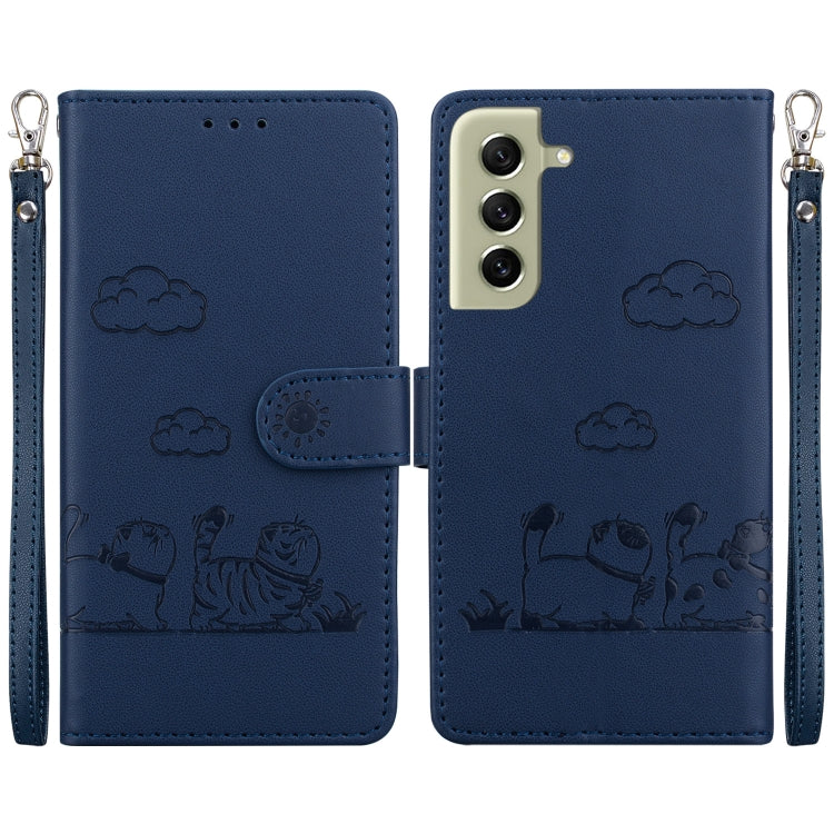 Cute Cats RFID Leather Phone Case, For Samsung Galaxy S22 5G, For Samsung Galaxy S21 FE 5G, For Samsung Galaxy S21 5G, For Samsung Galaxy S21+ 5G