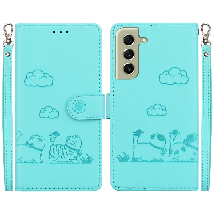 Cute Cats RFID Leather Phone Case, For Samsung Galaxy S22 5G, For Samsung Galaxy S21 FE 5G, For Samsung Galaxy S21 5G, For Samsung Galaxy S21+ 5G