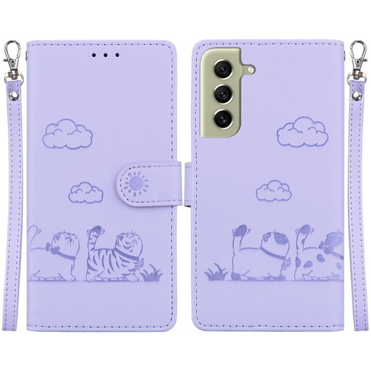 Cute Cats RFID Leather Phone Case, For Samsung Galaxy S22 5G, For Samsung Galaxy S21 FE 5G, For Samsung Galaxy S21 5G, For Samsung Galaxy S21+ 5G