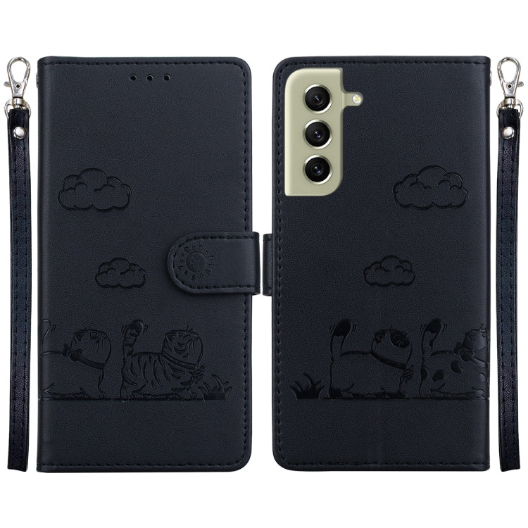 Cute Cats RFID Leather Phone Case, For Samsung Galaxy S22 5G, For Samsung Galaxy S21 FE 5G, For Samsung Galaxy S21 5G, For Samsung Galaxy S21+ 5G