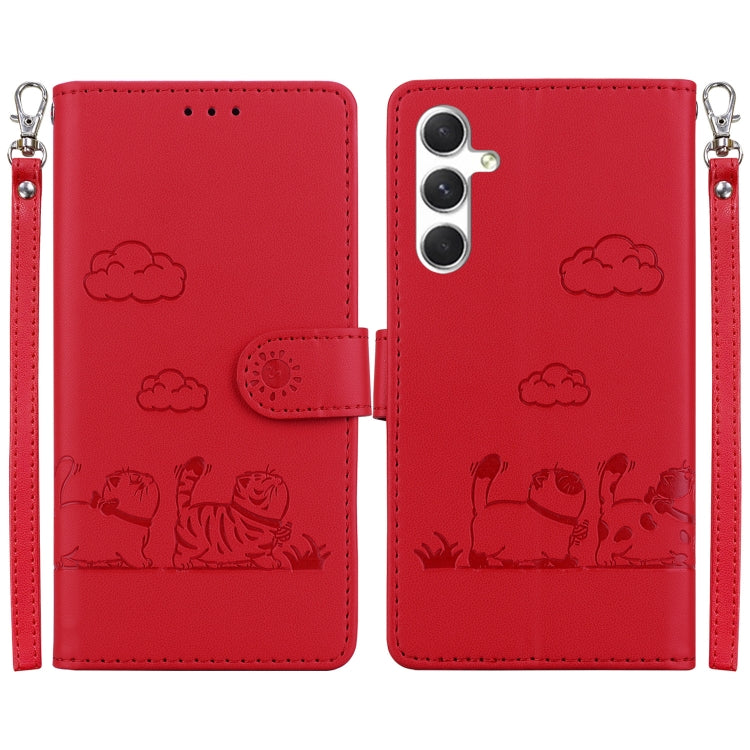 Cute Cats RFID Leather Phone Case, For Samsung Galaxy S25 FE 5G, For Samsung Galaxy S25 Edge 5G, For Samsung Galaxy S25 5G, For Samsung Galaxy S25+ 5G