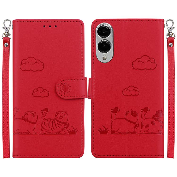 Cute Cats RFID Leather Phone Case, For Samsung Galaxy S25 FE 5G, For Samsung Galaxy S25 Edge 5G, For Samsung Galaxy S25 5G, For Samsung Galaxy S25+ 5G