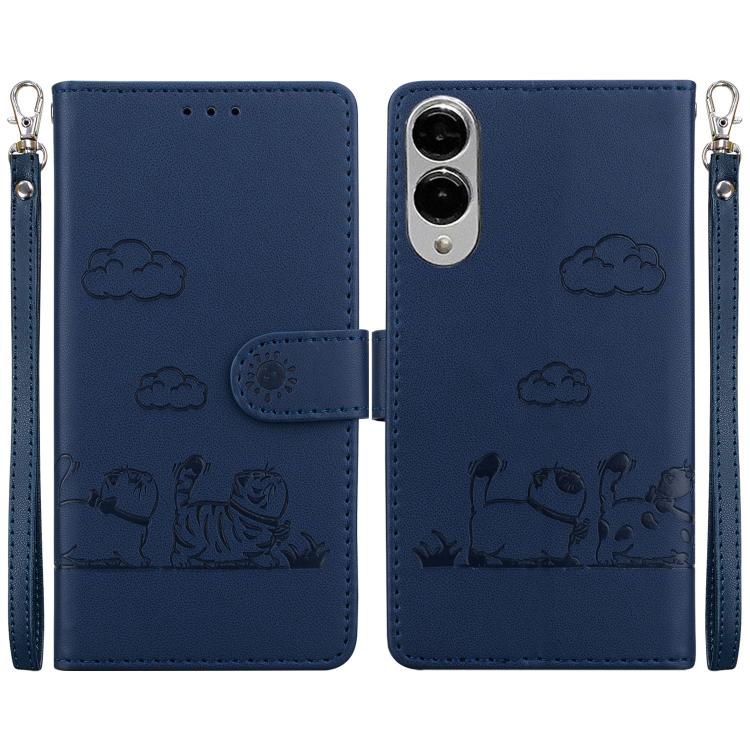 Cute Cats RFID Leather Phone Case, For Samsung Galaxy S25 FE 5G, For Samsung Galaxy S25 Edge 5G, For Samsung Galaxy S25 5G, For Samsung Galaxy S25+ 5G