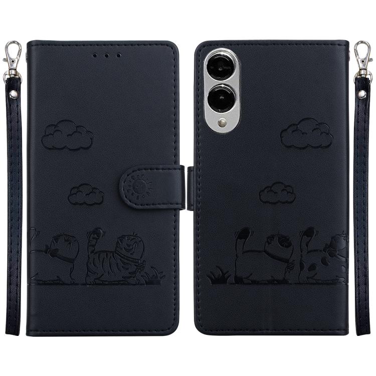 Cute Cats RFID Leather Phone Case, For Samsung Galaxy S25 FE 5G, For Samsung Galaxy S25 Edge 5G, For Samsung Galaxy S25 5G, For Samsung Galaxy S25+ 5G