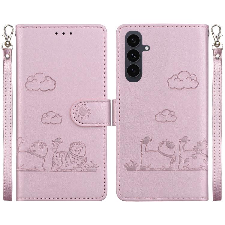 Cute Cats RFID Leather Phone Case, For Samsung Galaxy S25 FE 5G, For Samsung Galaxy S25 Edge 5G, For Samsung Galaxy S25 5G, For Samsung Galaxy S25+ 5G