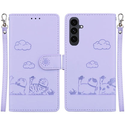 Cute Cats RFID Leather Phone Case, For Samsung Galaxy S25 FE 5G, For Samsung Galaxy S25 Edge 5G, For Samsung Galaxy S25 5G, For Samsung Galaxy S25+ 5G