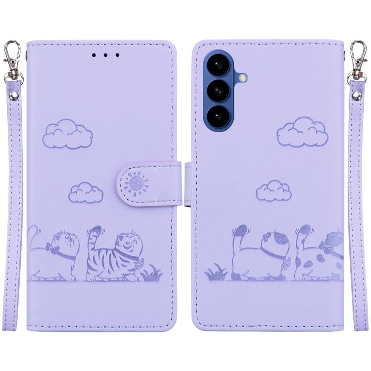 Cute Cats RFID Leather Phone Case, For Samsung Galaxy S26+ 5G, For Samsung Galaxy S26 Edge 5G, For Samsung Galaxy S26 Ultra 5G, For Samsung Galaxy S26 5G
