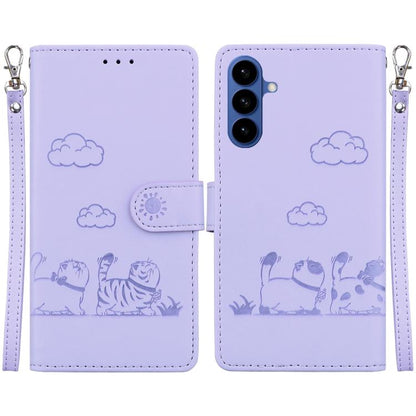 Cute Cats RFID Leather Phone Case, For Samsung Galaxy S26+ 5G, For Samsung Galaxy S26 Edge 5G, For Samsung Galaxy S26 Ultra 5G, For Samsung Galaxy S26 5G