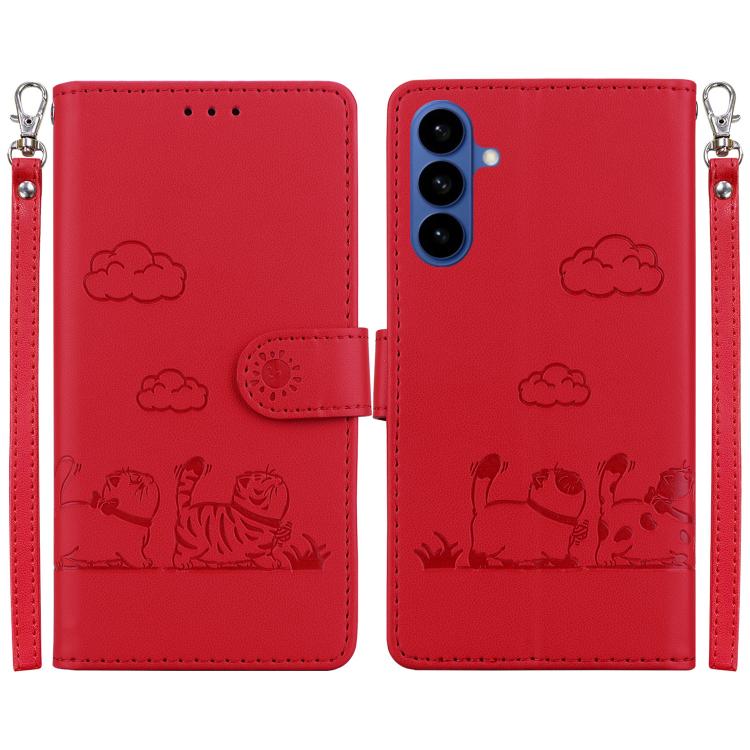 Cute Cats RFID Leather Phone Case, For Samsung Galaxy S26+ 5G, For Samsung Galaxy S26 Edge 5G, For Samsung Galaxy S26 Ultra 5G, For Samsung Galaxy S26 5G
