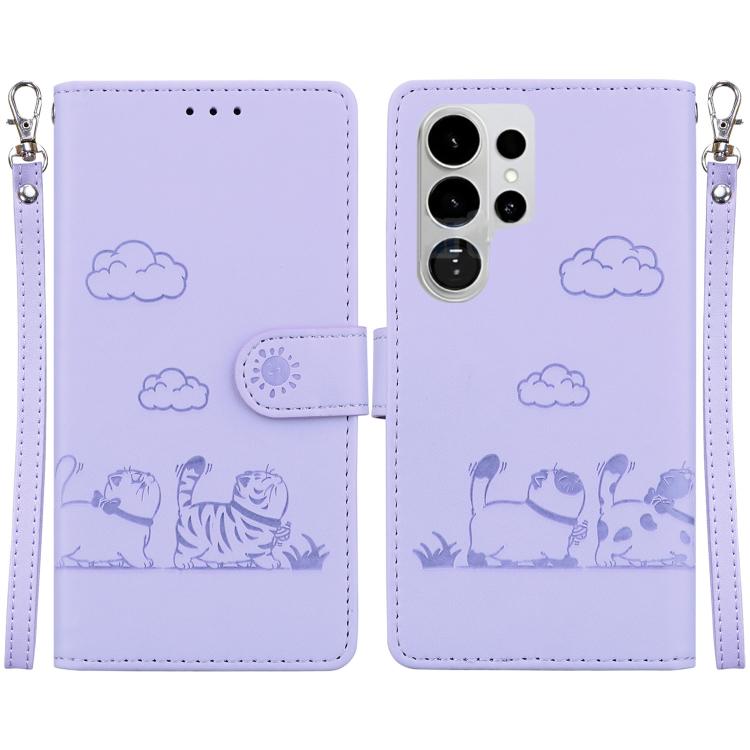 Cute Cats RFID Leather Phone Case, For Samsung Galaxy S26+ 5G, For Samsung Galaxy S26 Edge 5G, For Samsung Galaxy S26 Ultra 5G, For Samsung Galaxy S26 5G