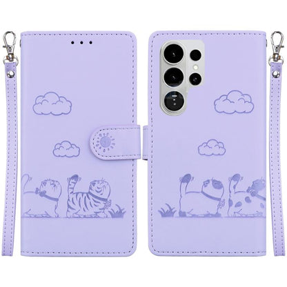 Cute Cats RFID Leather Phone Case, For Samsung Galaxy S26+ 5G, For Samsung Galaxy S26 Edge 5G, For Samsung Galaxy S26 Ultra 5G, For Samsung Galaxy S26 5G