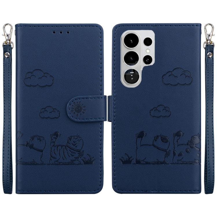 Cute Cats RFID Leather Phone Case, For Samsung Galaxy S26+ 5G, For Samsung Galaxy S26 Edge 5G, For Samsung Galaxy S26 Ultra 5G, For Samsung Galaxy S26 5G