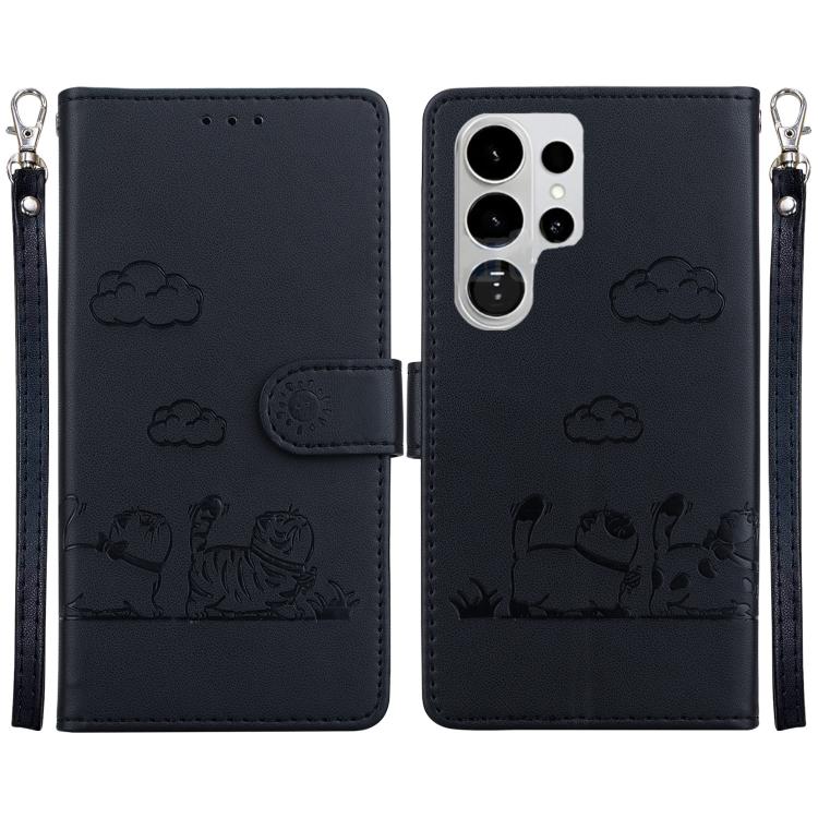 Cute Cats RFID Leather Phone Case, For Samsung Galaxy S26+ 5G, For Samsung Galaxy S26 Edge 5G, For Samsung Galaxy S26 Ultra 5G, For Samsung Galaxy S26 5G