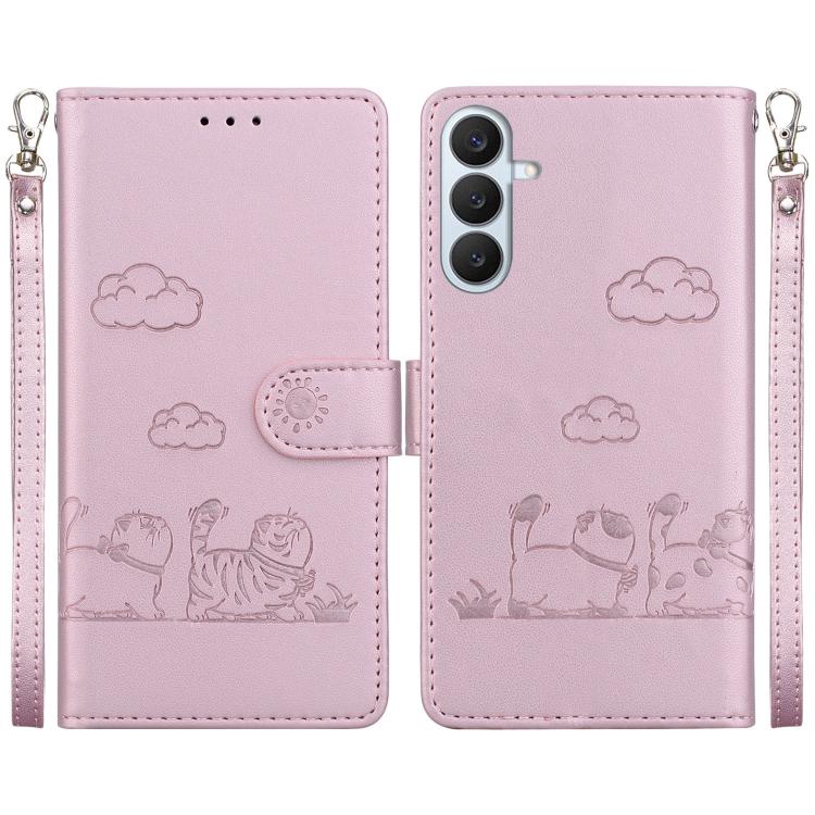 Cute Cats RFID Leather Phone Case, For Samsung Galaxy S26+ 5G, For Samsung Galaxy S26 Edge 5G, For Samsung Galaxy S26 Ultra 5G, For Samsung Galaxy S26 5G
