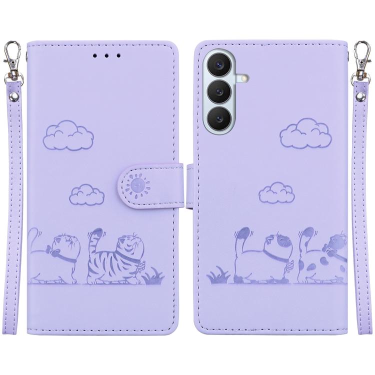 Cute Cats RFID Leather Phone Case, For Samsung Galaxy S26+ 5G, For Samsung Galaxy S26 Edge 5G, For Samsung Galaxy S26 Ultra 5G, For Samsung Galaxy S26 5G