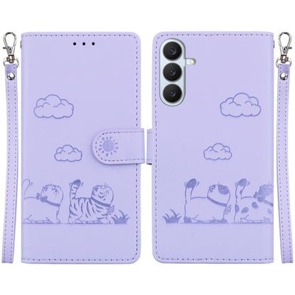 Cute Cats RFID Leather Phone Case, For Samsung Galaxy S26+ 5G, For Samsung Galaxy S26 Edge 5G, For Samsung Galaxy S26 Ultra 5G, For Samsung Galaxy S26 5G