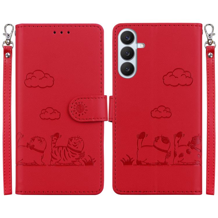 Cute Cats RFID Leather Phone Case, For Samsung Galaxy S26+ 5G, For Samsung Galaxy S26 Edge 5G, For Samsung Galaxy S26 Ultra 5G, For Samsung Galaxy S26 5G