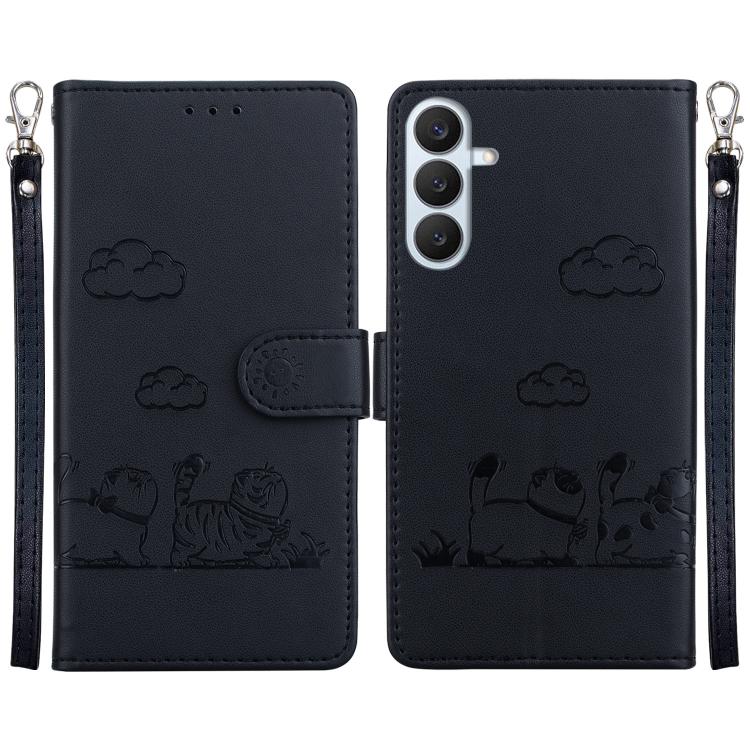 Cute Cats RFID Leather Phone Case, For Samsung Galaxy S26+ 5G, For Samsung Galaxy S26 Edge 5G, For Samsung Galaxy S26 Ultra 5G, For Samsung Galaxy S26 5G