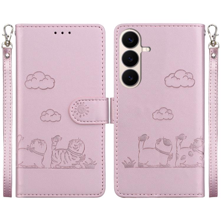 Cute Cats RFID Leather Phone Case, For Galaxy S26 FE 5G, For Samsung Galaxy S26+ 5G, For Samsung Galaxy S26 Edge 5G, For Samsung Galaxy S26 Ultra 5G