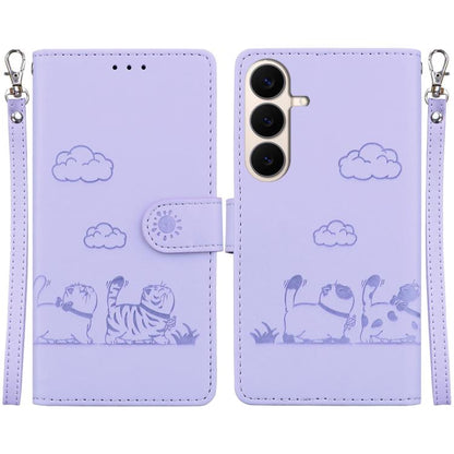 Cute Cats RFID Leather Phone Case, For Galaxy S26 FE 5G, For Samsung Galaxy S26+ 5G, For Samsung Galaxy S26 Edge 5G, For Samsung Galaxy S26 Ultra 5G
