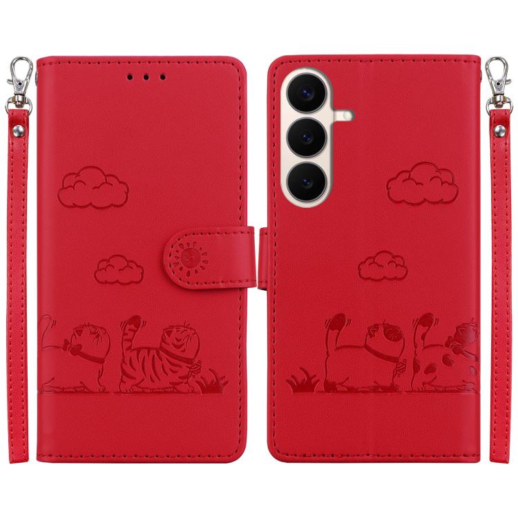 Cute Cats RFID Leather Phone Case, For Galaxy S26 FE 5G, For Samsung Galaxy S26+ 5G, For Samsung Galaxy S26 Edge 5G, For Samsung Galaxy S26 Ultra 5G