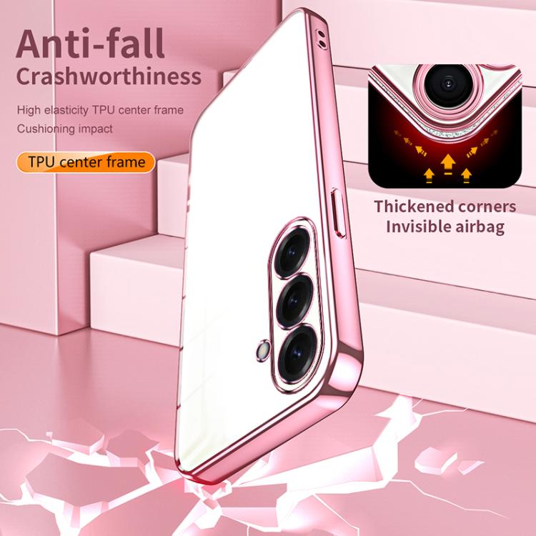 Transparent Plating Fine Hole Phone Case, For Samsung Galaxy S26 5G, For Samsung Galaxy S25 FE 5G, For Samsung Galaxy S25 5G