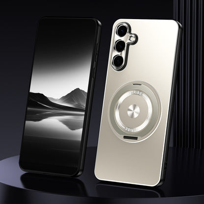 Rotating Holder Frosted Metal Phone Case, For Samsung Galaxy S25 5G, For Samsung Galaxy S25 Ultra 5G, For Samsung Galaxy S24 Ultra 5G, For Samsung Galaxy S24+ 5G, For Samsung Galaxy S24 5G, For Samsung Galaxy S23 Ultra 5G