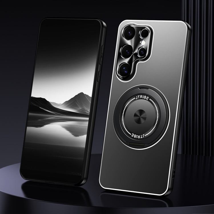Rotating Holder Frosted Metal Phone Case, For Samsung Galaxy S26+ 5G, For Samsung Galaxy S26 Ultra 5G, For Samsung Galaxy S26 5G, For Samsung Galaxy S25 5G, For Samsung Galaxy S25 Ultra 5G, For Samsung Galaxy S24 Ultra 5G, For Samsung Galaxy S24+ 5G   ...