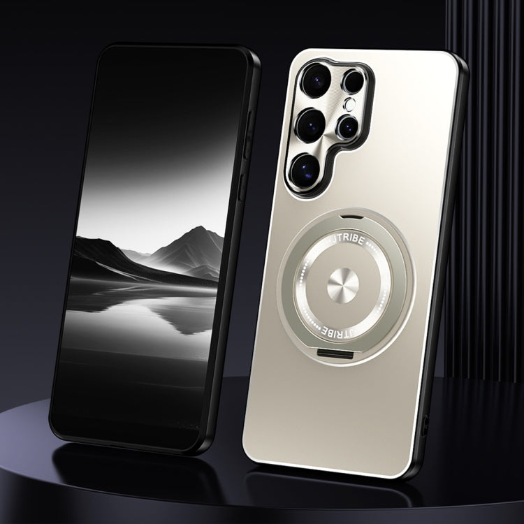 Rotating Holder Frosted Metal Phone Case, For Samsung Galaxy S25 5G, For Samsung Galaxy S25 Ultra 5G, For Samsung Galaxy S24 Ultra 5G, For Samsung Galaxy S24+ 5G, For Samsung Galaxy S24 5G, For Samsung Galaxy S23 Ultra 5G