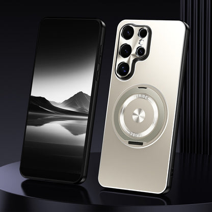 Rotating Holder Frosted Metal Phone Case, For Samsung Galaxy S25 5G, For Samsung Galaxy S25 Ultra 5G, For Samsung Galaxy S24 Ultra 5G, For Samsung Galaxy S24+ 5G, For Samsung Galaxy S24 5G, For Samsung Galaxy S23 Ultra 5G