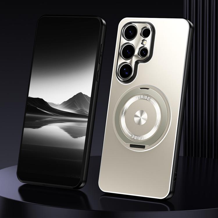 Rotating Holder Frosted Metal Phone Case, For Samsung Galaxy S25 5G, For Samsung Galaxy S25 Ultra 5G, For Samsung Galaxy S24 Ultra 5G, For Samsung Galaxy S24+ 5G, For Samsung Galaxy S24 5G, For Samsung Galaxy S23 Ultra 5G
