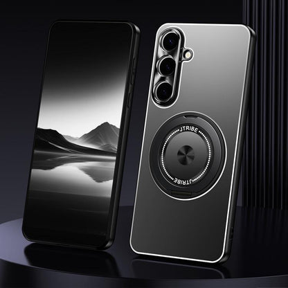 Rotating Holder Frosted Metal Phone Case, For Samsung Galaxy S25 5G, For Samsung Galaxy S25 Ultra 5G, For Samsung Galaxy S24 Ultra 5G, For Samsung Galaxy S24+ 5G, For Samsung Galaxy S24 5G, For Samsung Galaxy S23 Ultra 5G