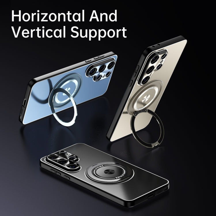 Rotating Holder Frosted Metal Phone Case, For Samsung Galaxy S25 5G, For Samsung Galaxy S25 Ultra 5G, For Samsung Galaxy S24 Ultra 5G, For Samsung Galaxy S24+ 5G, For Samsung Galaxy S24 5G, For Samsung Galaxy S23 Ultra 5G
