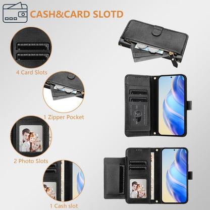 Multi-Card Slots Zipper Wallet Leather Phone Case, For OnePlus Turbo 6X Pro 5G, For OnePlus Turbo 6 / Turbo 6V 5G, For OnePlus Ace 5 Ultra, For OnePlus Ace 5 Racing