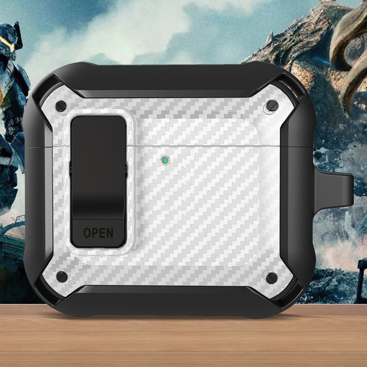Bumblebee Carbon Fiber Shockproof Protective Case with Switch, For AirPods 4
