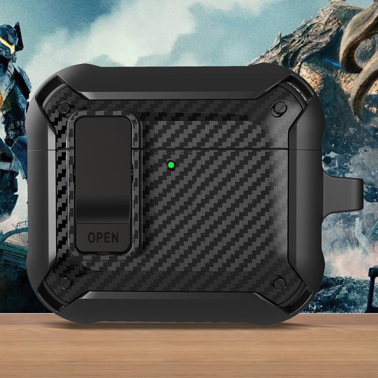 Bumblebee Carbon Fiber Shockproof Protective Case with Switch, For AirPods 4