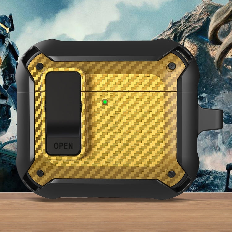 Bumblebee Carbon Fiber Shockproof Protective Case with Switch, For AirPods 4