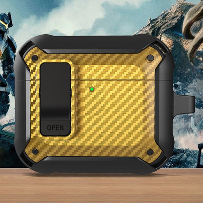 Bumblebee Carbon Fiber Shockproof Protective Case with Switch, For AirPods 4