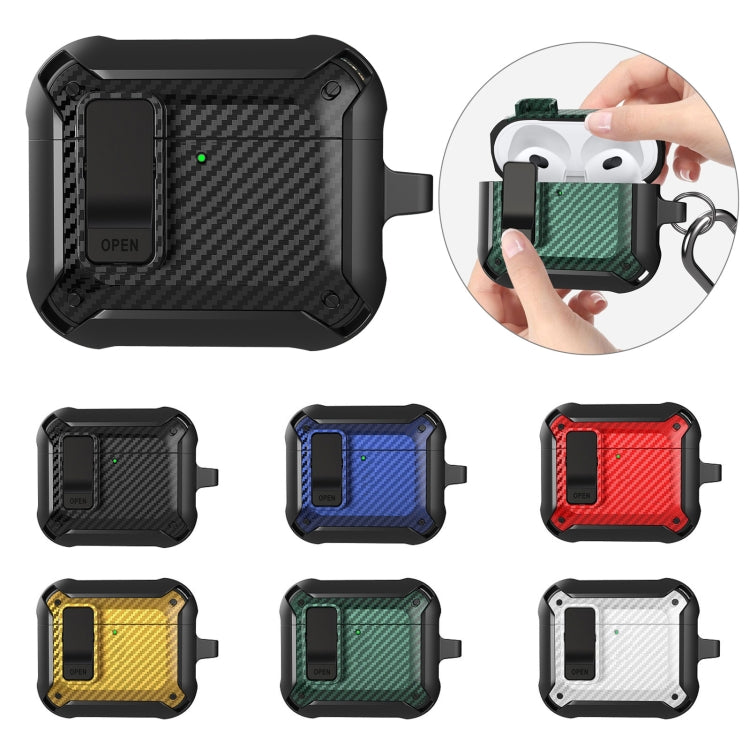 Bumblebee Carbon Fiber Shockproof Protective Case with Switch, For AirPods 4