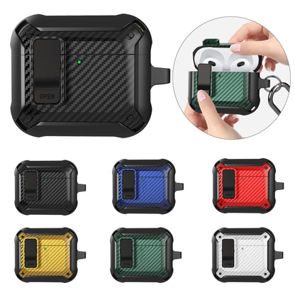 Bumblebee Carbon Fiber Shockproof Protective Case with Switch, For AirPods 4