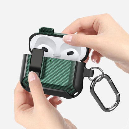 Bumblebee Carbon Fiber Shockproof Protective Case with Switch, For AirPods 4