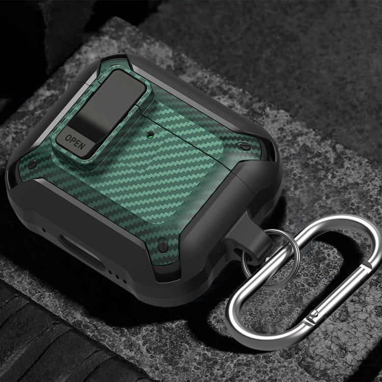 Bumblebee Carbon Fiber Shockproof Protective Case with Switch, For AirPods 4