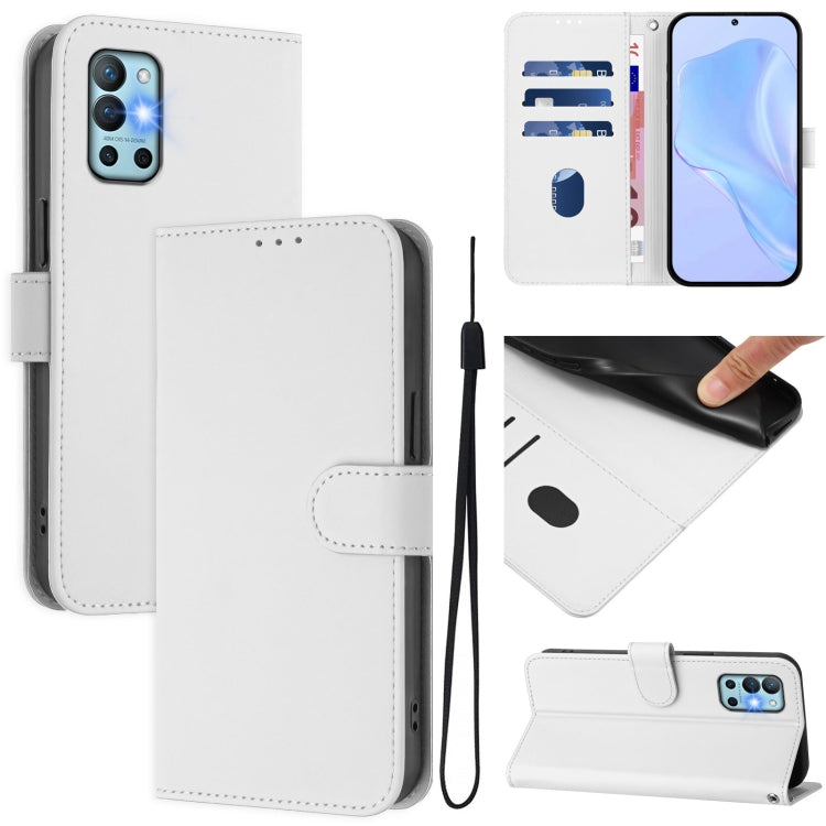 Skin Feel Solid Color Leather Phone Case with Lanyard, For OnePlus 9R / 8T