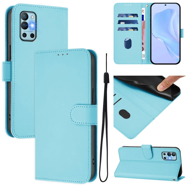 Skin Feel Solid Color Leather Phone Case with Lanyard, For OnePlus 9R / 8T