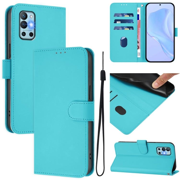 Skin Feel Solid Color Leather Phone Case with Lanyard, For OnePlus 9R / 8T