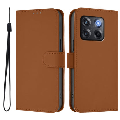 Skin Feel Solid Color Leather Phone Case with Lanyard, For OnePlus Ace Pro 5G