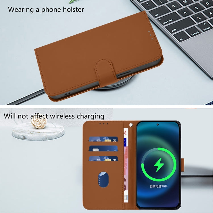 Skin Feel Solid Color Leather Phone Case with Lanyard, For OnePlus 11R 5G Global