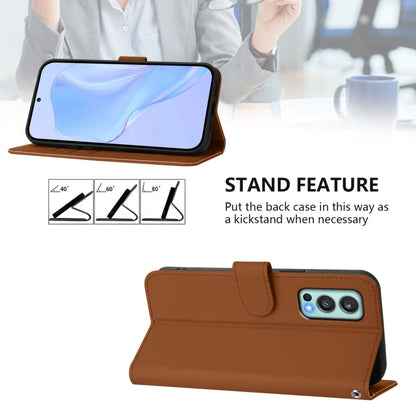 Skin Feel Solid Color Leather Phone Case with Lanyard, For OnePlus Nord 2 5G