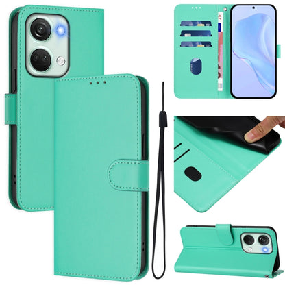 Skin Feel Solid Color Leather Phone Case with Lanyard, For OnePlus Nord 3 / Ace 2V
